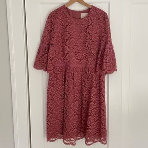 Girl Meets Glam Josephine Lace Dress Sz 18 Pink